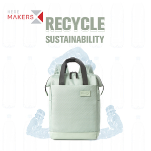 Mochila de moda ecológica de tela RPET con adornos de PU